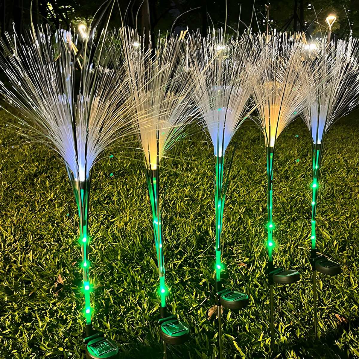 10pcs Solar Waterproof Simulated Reed Fiber Optic Outdoor Lawn Lights - Glimvale
