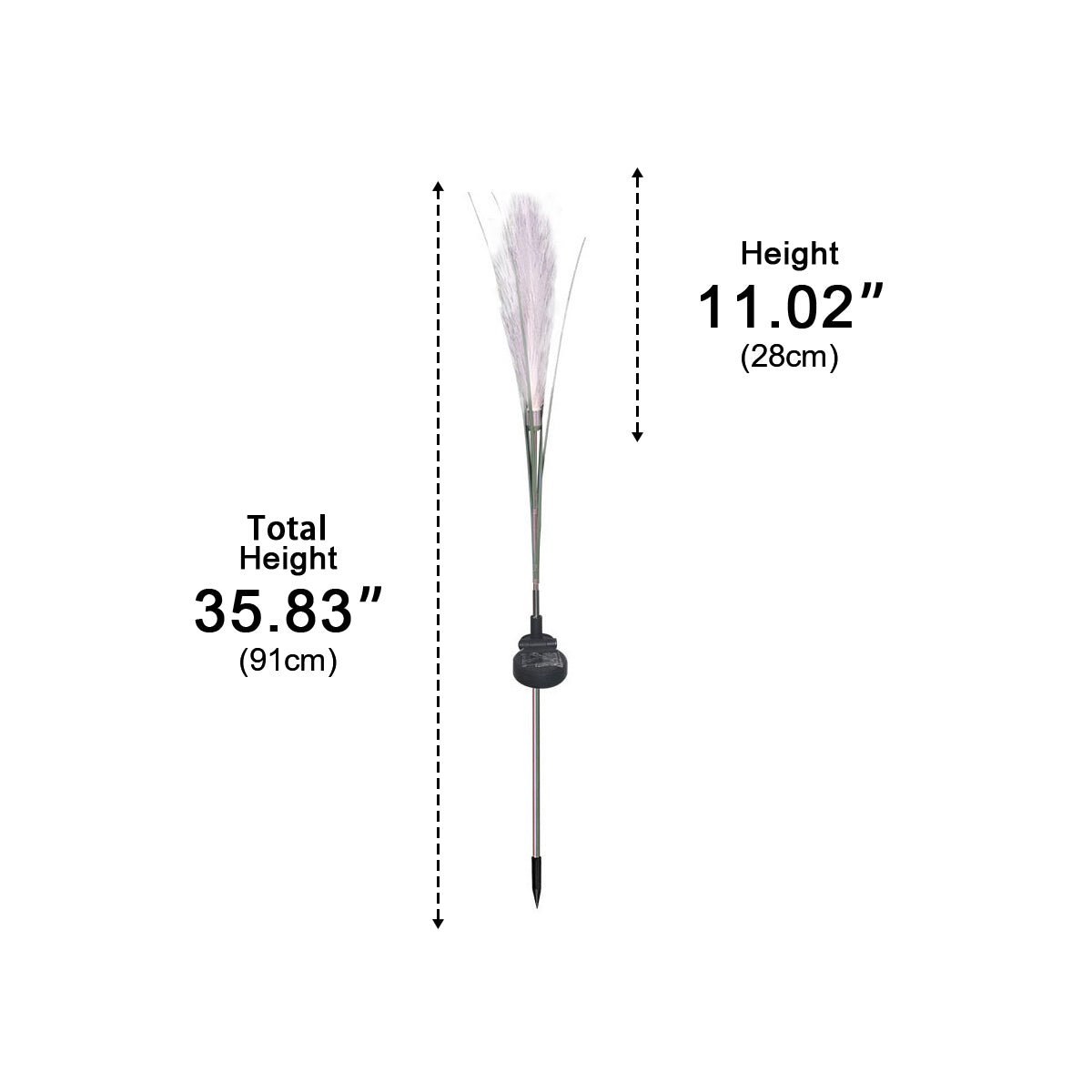 10pcs Solar Waterproof Simulated Reed Fiber Optic Outdoor Lawn Lights - Glimvale