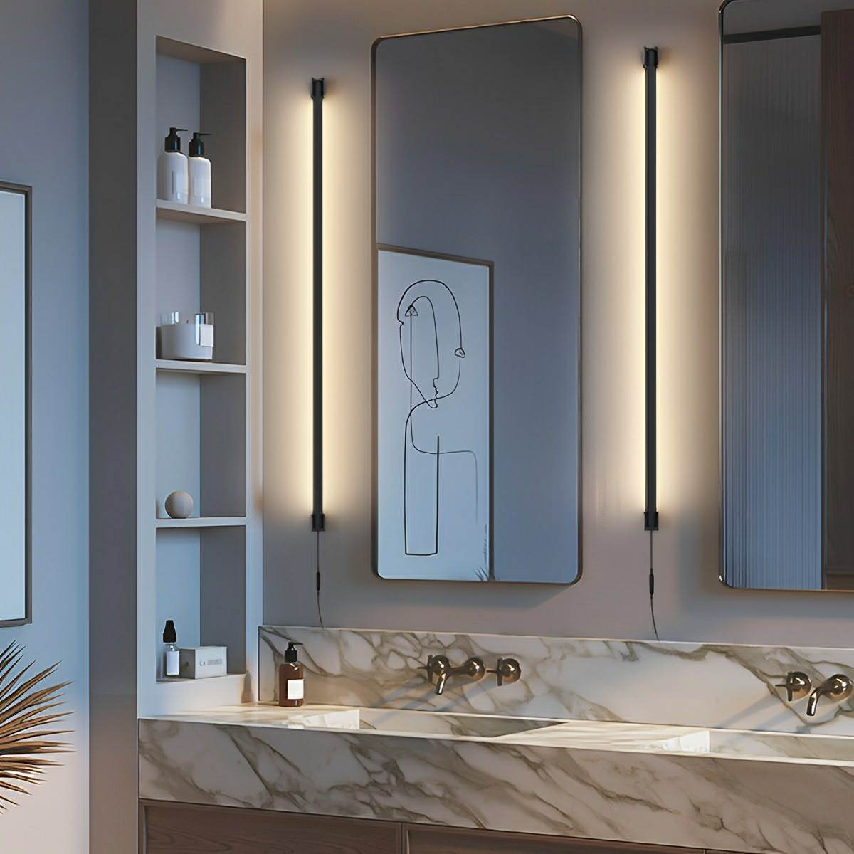 360° Rotatable Modern Minimalist Plug - in LED Long Strip Lights Wall Light