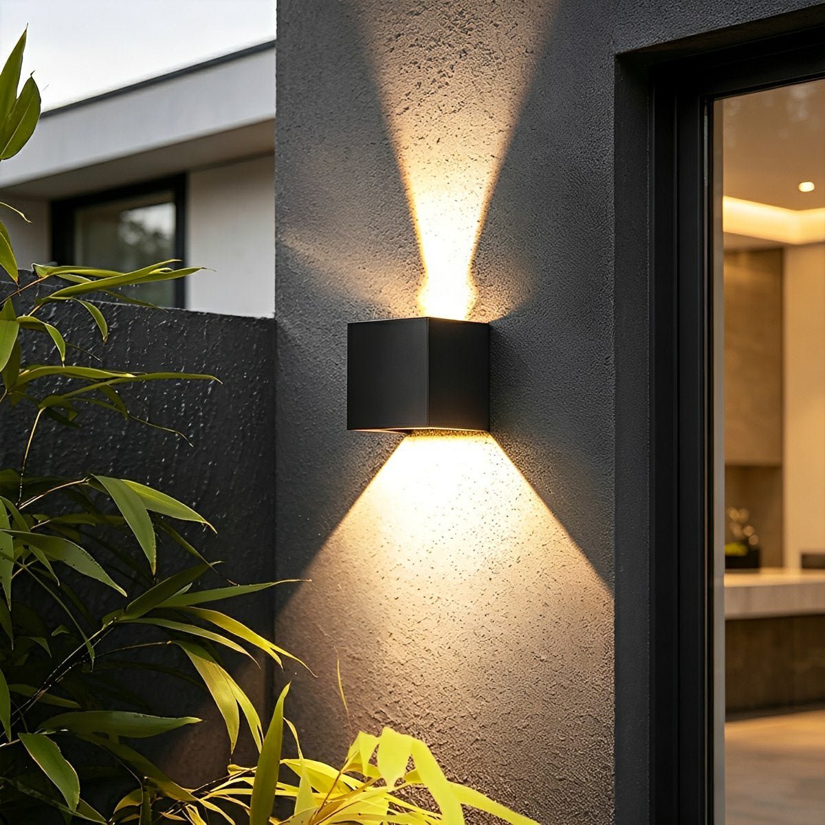 Black Adjustable Up And Down LED Lighting Exterior Porch Lights - Glimvale