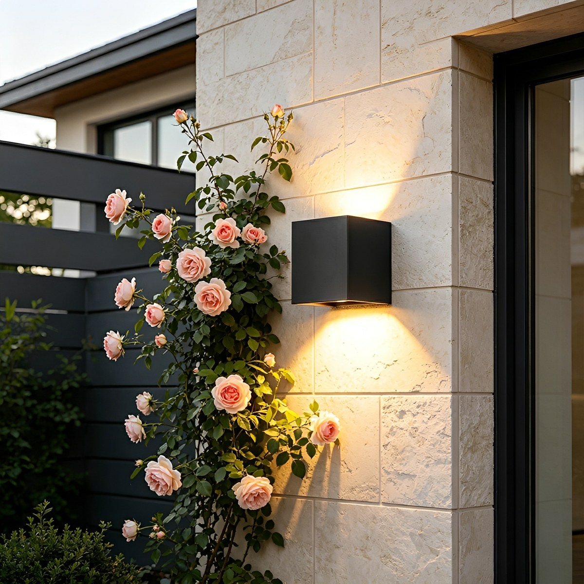 Black Adjustable Up And Down LED Lighting Exterior Porch Lights - Glimvale