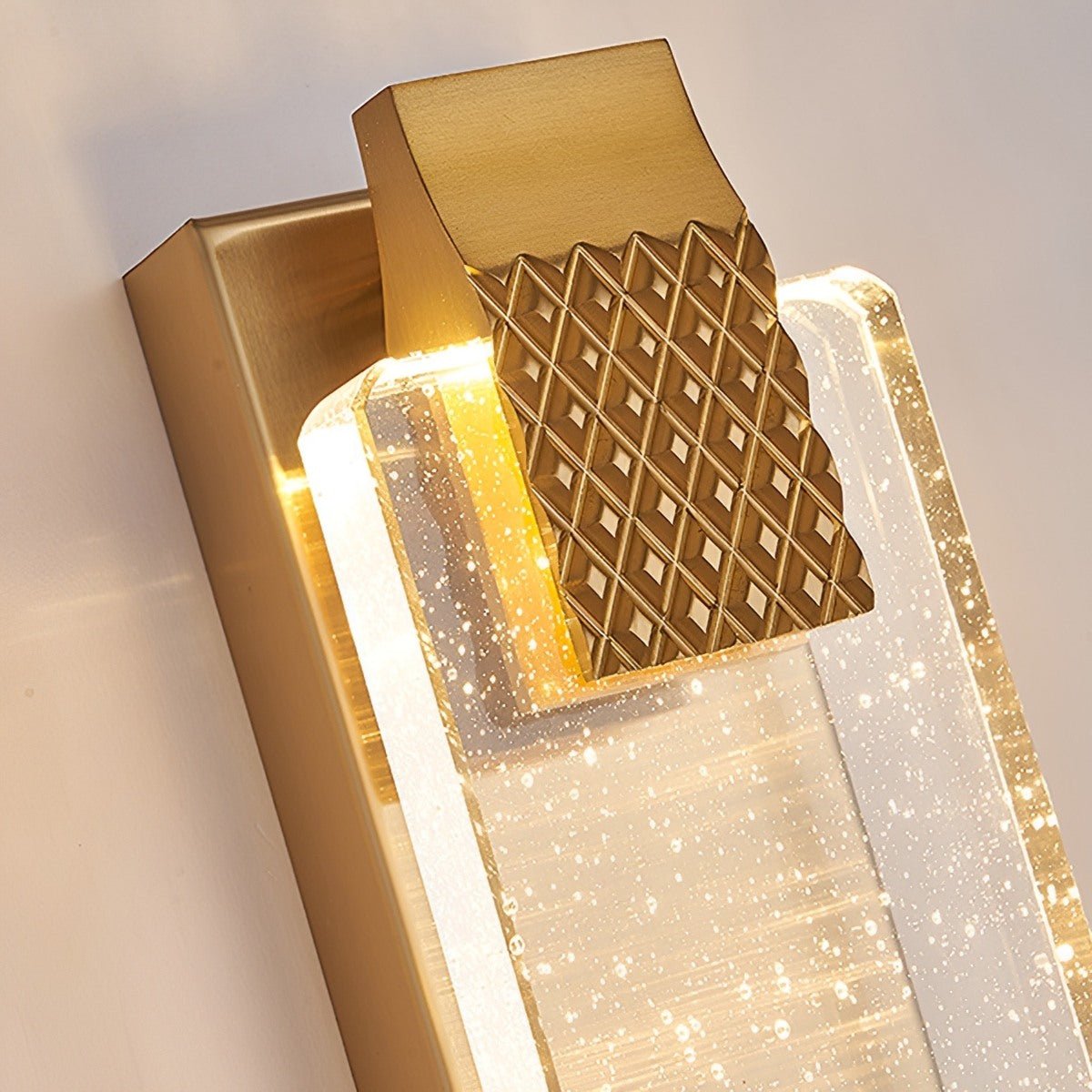 Dimmable Modern Luxury Long Strip Crystal Bubbles LED Wall Sconce Wall Light - Glimvale