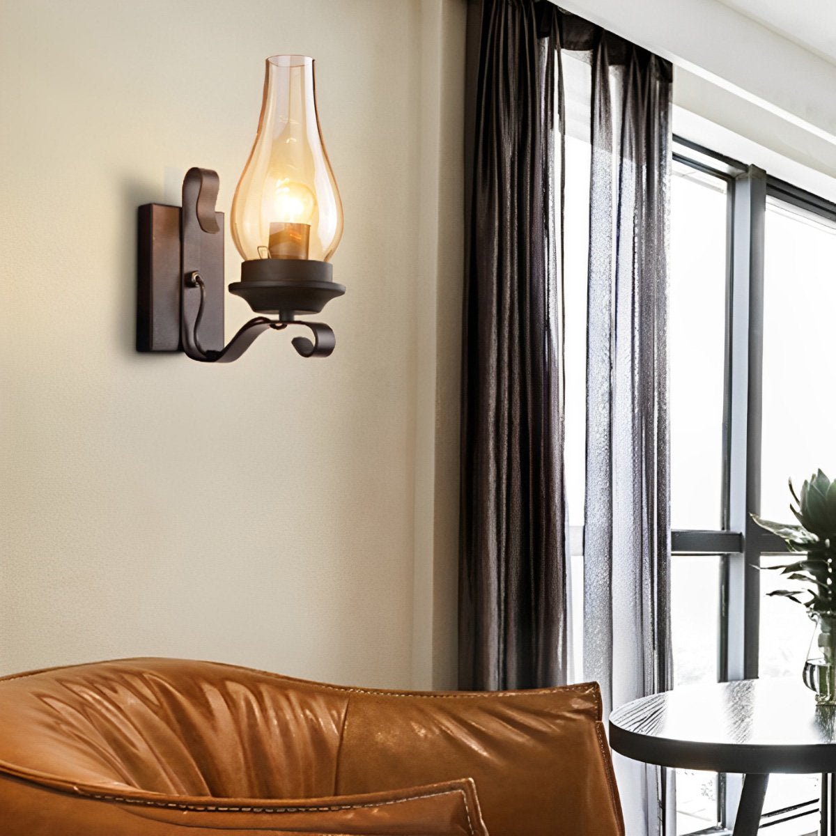Indoor Industrial LED Kerosene Oil Lamp Wall Sconces - Glimvale
