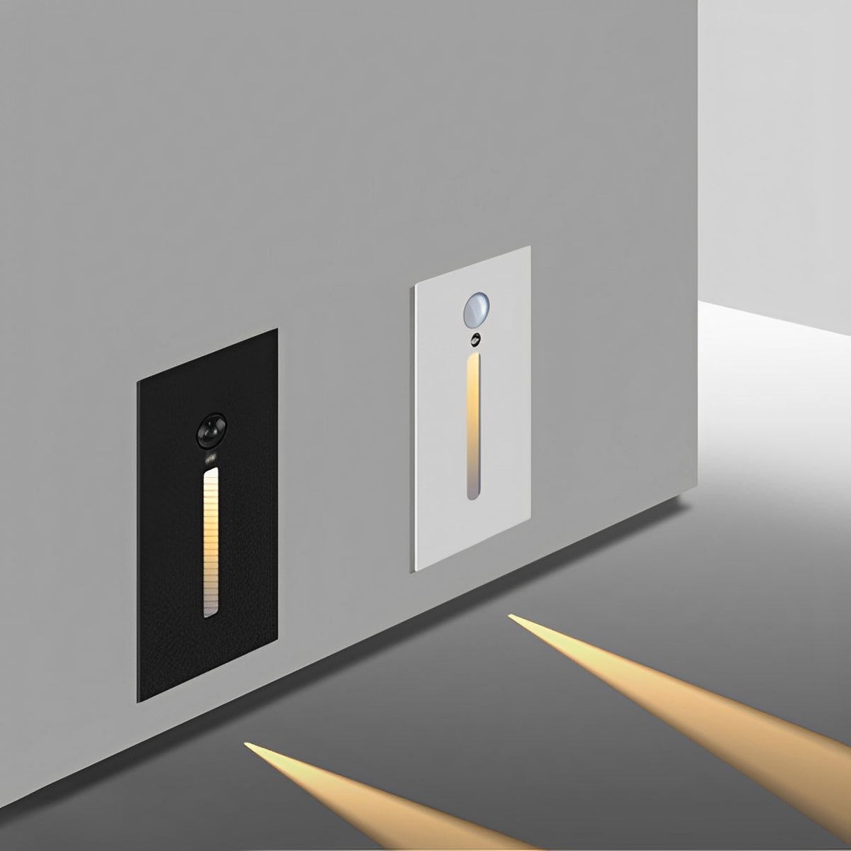 Indoor Minimalist Motion Sensor LED Recessed Stairway Wall Light - Glimvale
