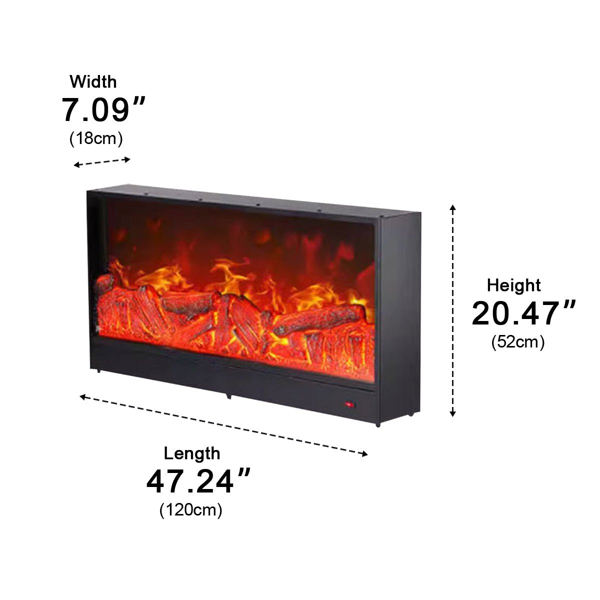 Modern 3D LED Flame Wall Fireplace Light Ambient Lighting - Glimvale
