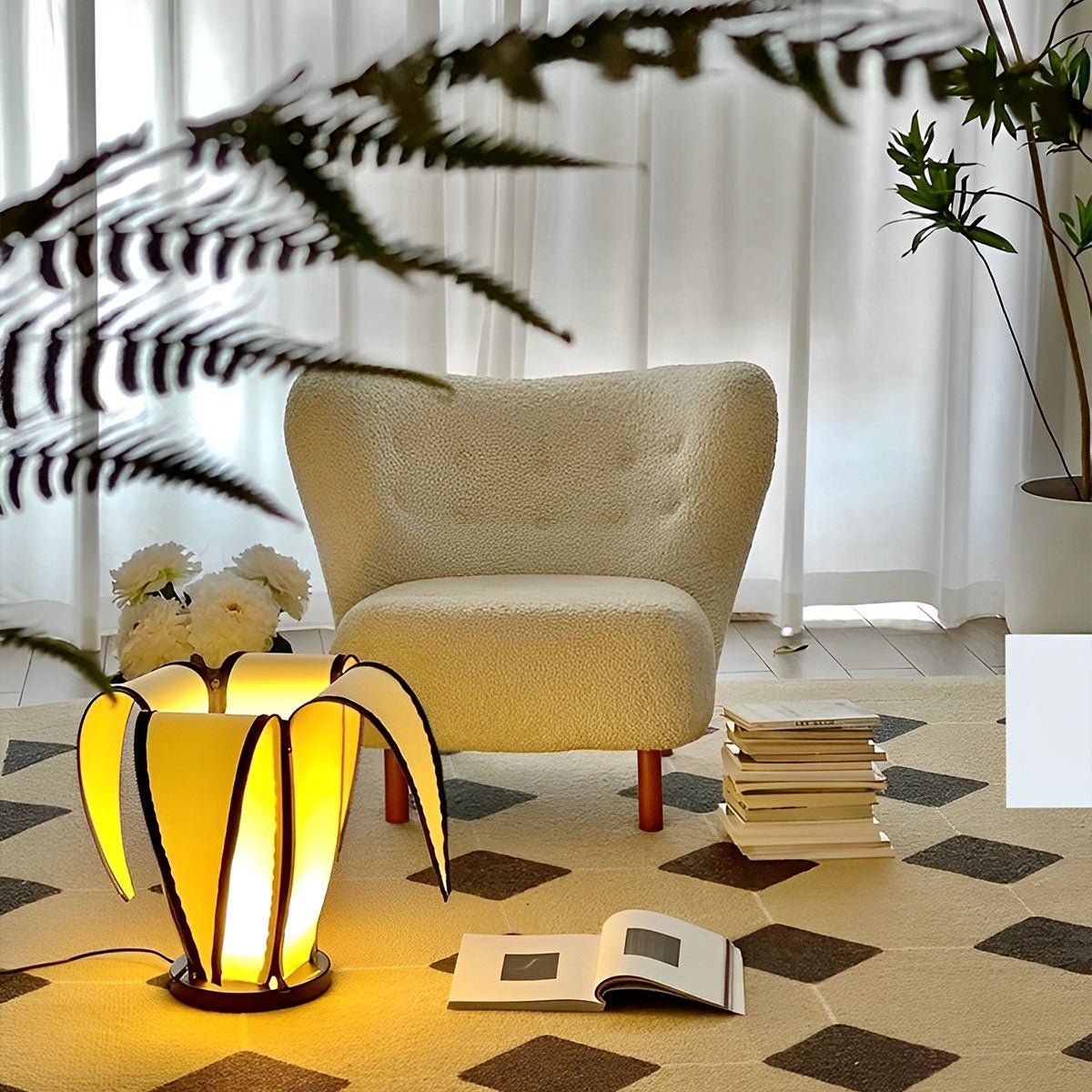 Modern Banana Design Plug In LED Floor Lamp Art Decor - Glimvale