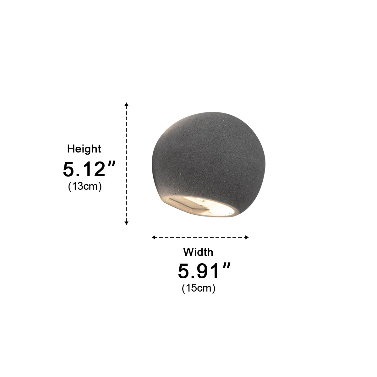 Modern Cement Egg - Shaped Up and Down LED Wall Sconces - Glimvale