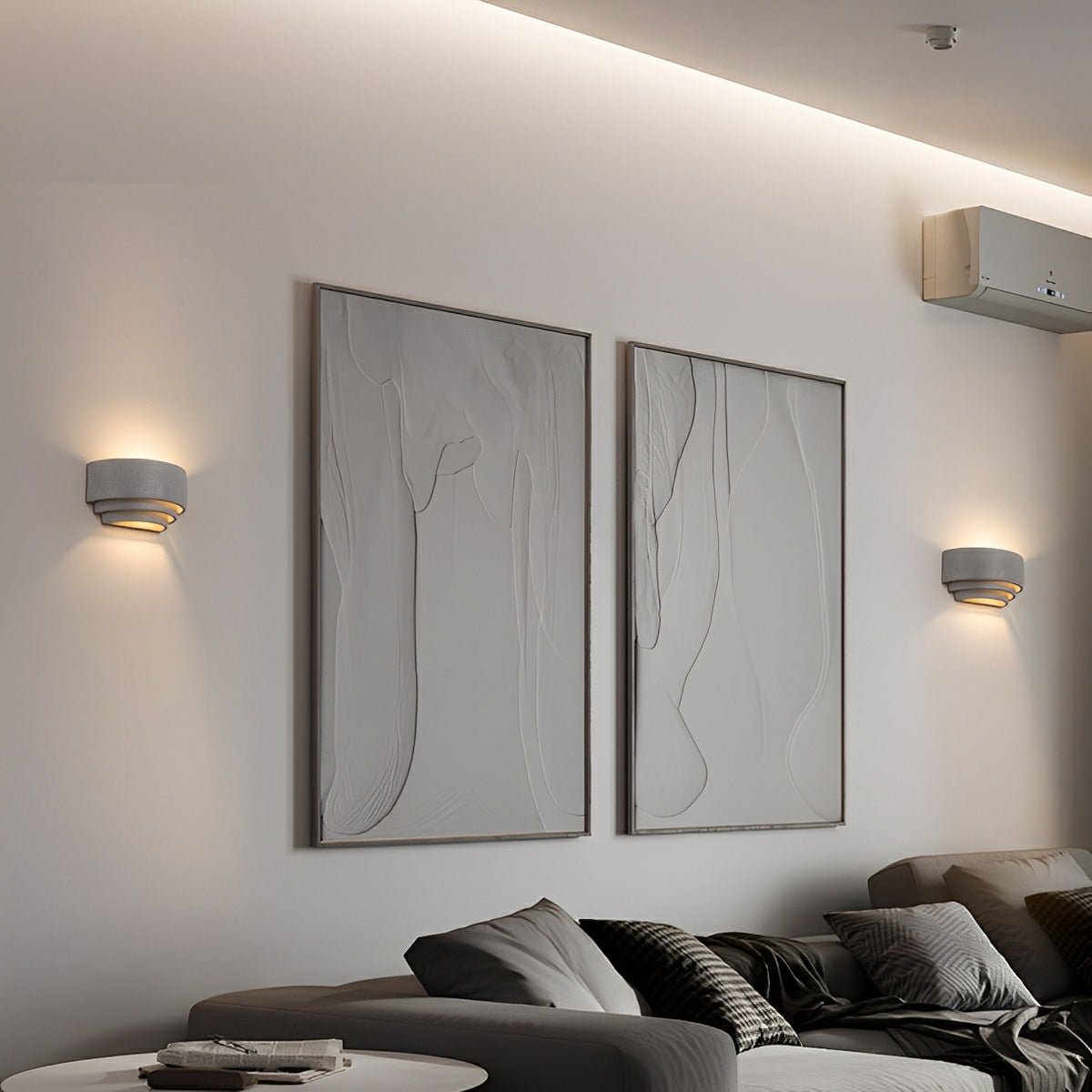 Modern Cement Tiered Up and Down LED Wall Sconces - Glimvale