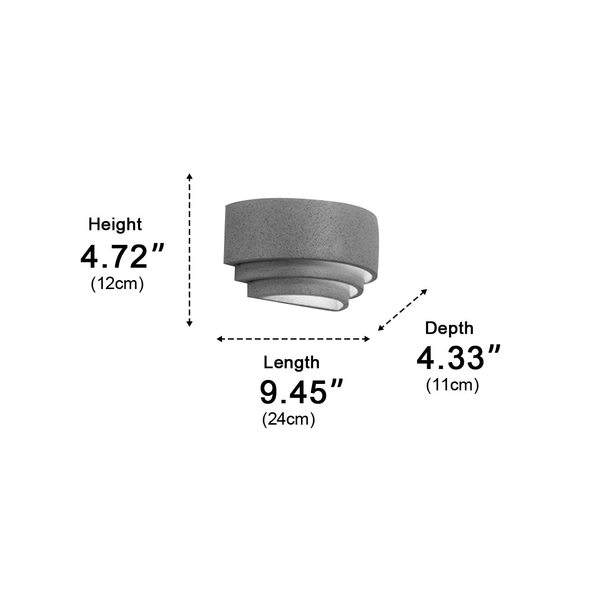 Modern Cement Tiered Up and Down LED Wall Sconces - Glimvale