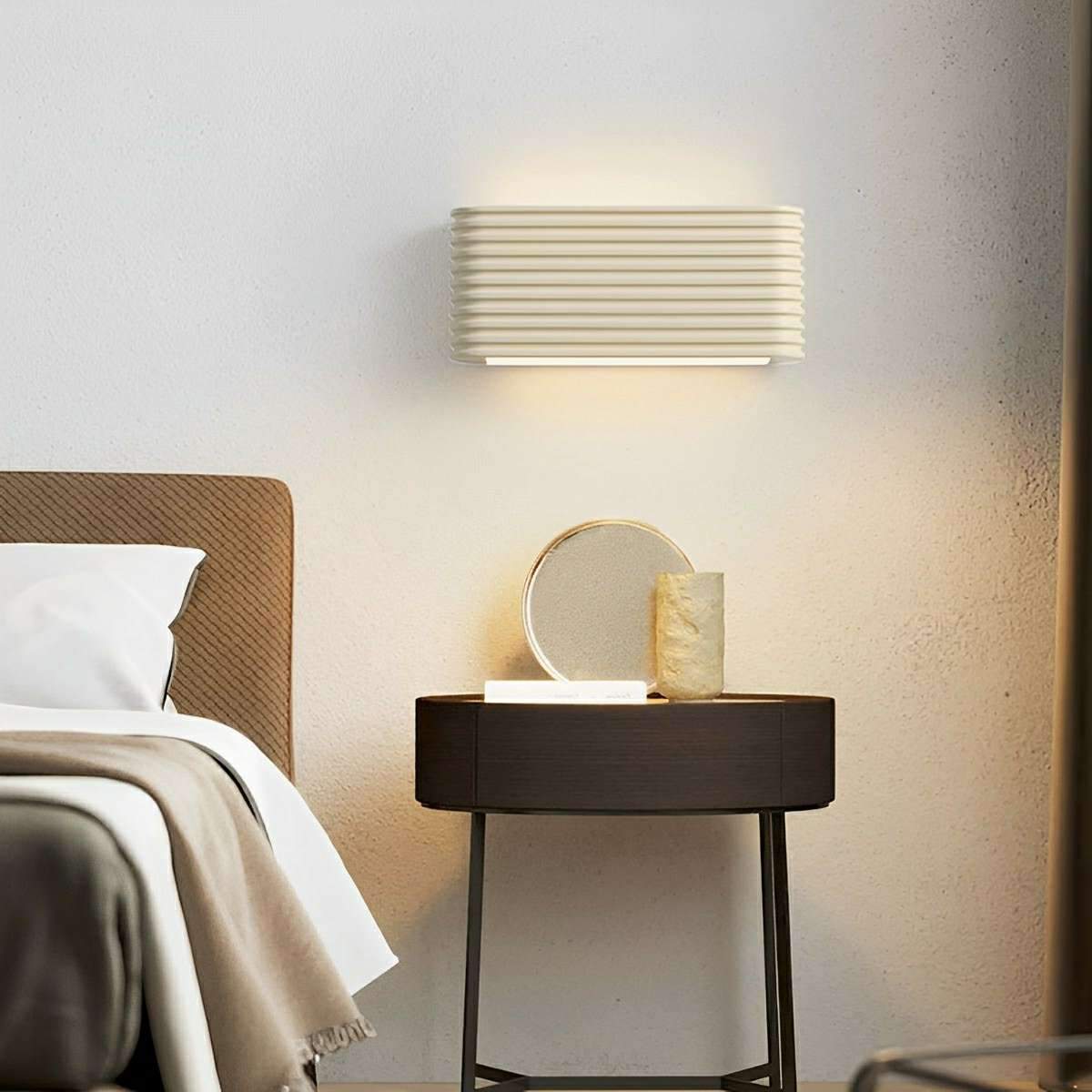 Modern Cream Style Solid Rectangular LED Indoor Wall Sconce - Glimvale