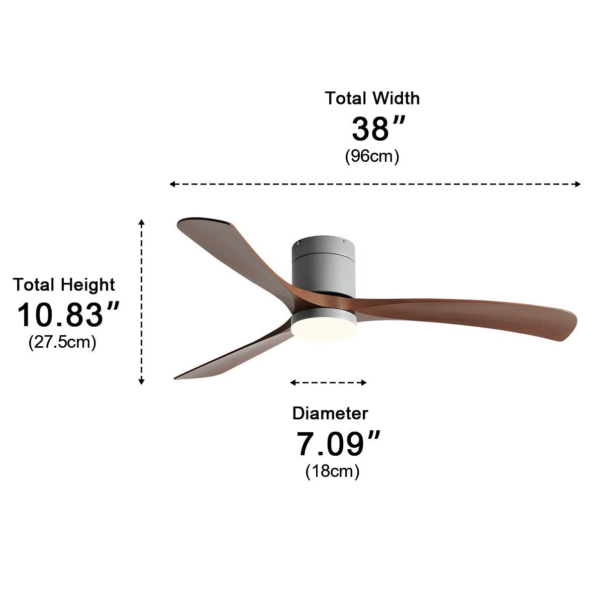 Modern Dimmable Ceiling Fan with Light - Glimvale