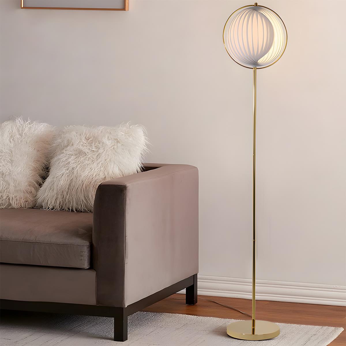 Modern Ins Pleated Blinds Globe LED Floor Lamp - Glimvale