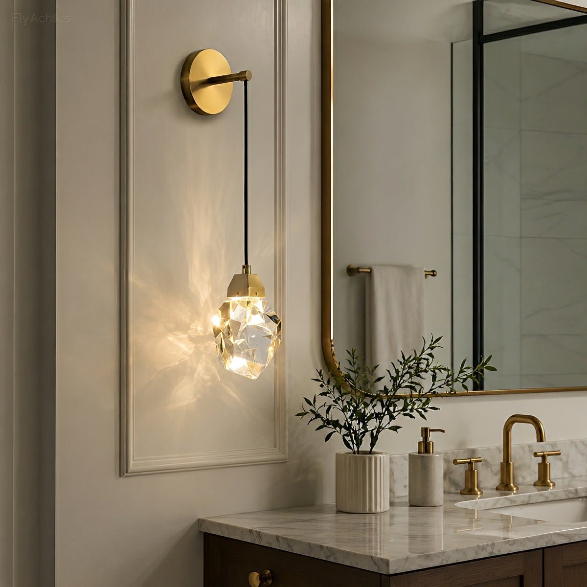 Modern Luxury Faceted Crystal Wall Sconce - Glimvale