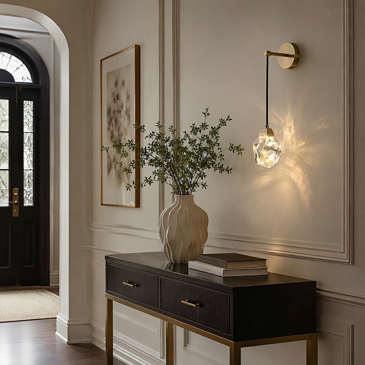 Modern Luxury Faceted Crystal Wall Sconce - Glimvale
