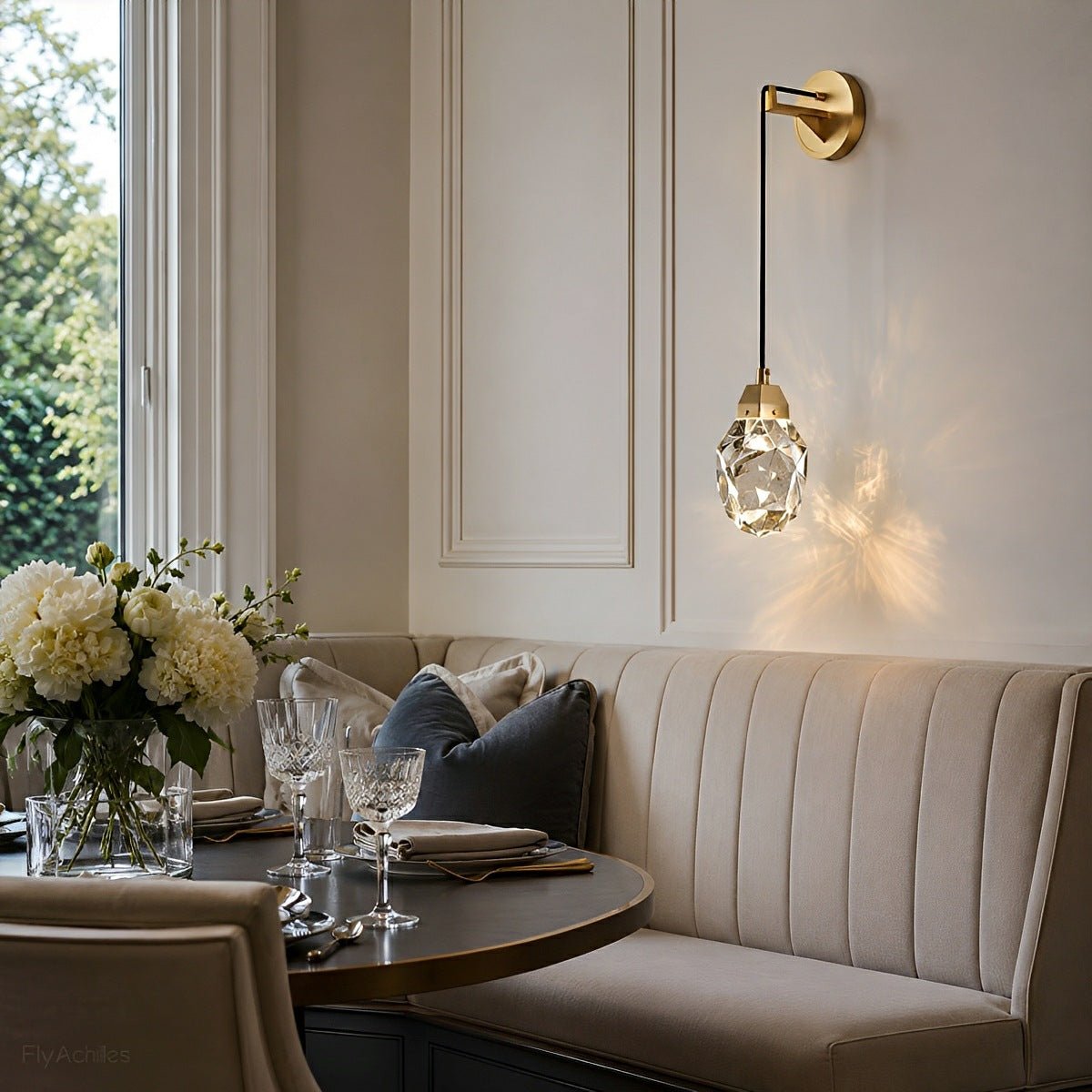 Modern Luxury Faceted Crystal Wall Sconce - Glimvale