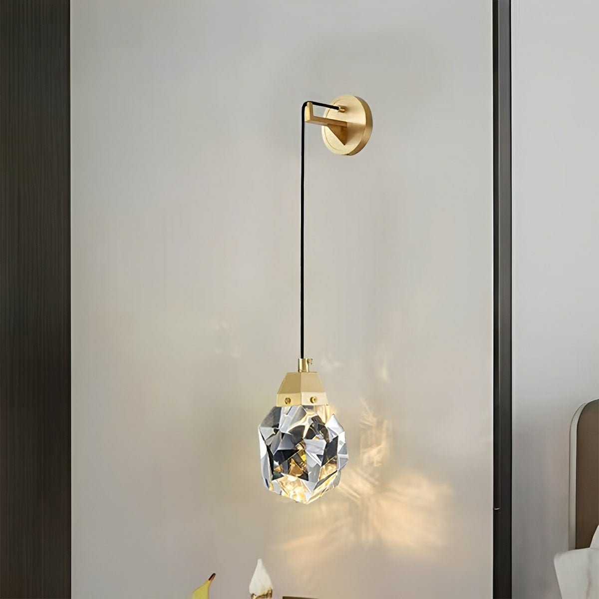 Modern Luxury Faceted Crystal Wall Sconce - Glimvale