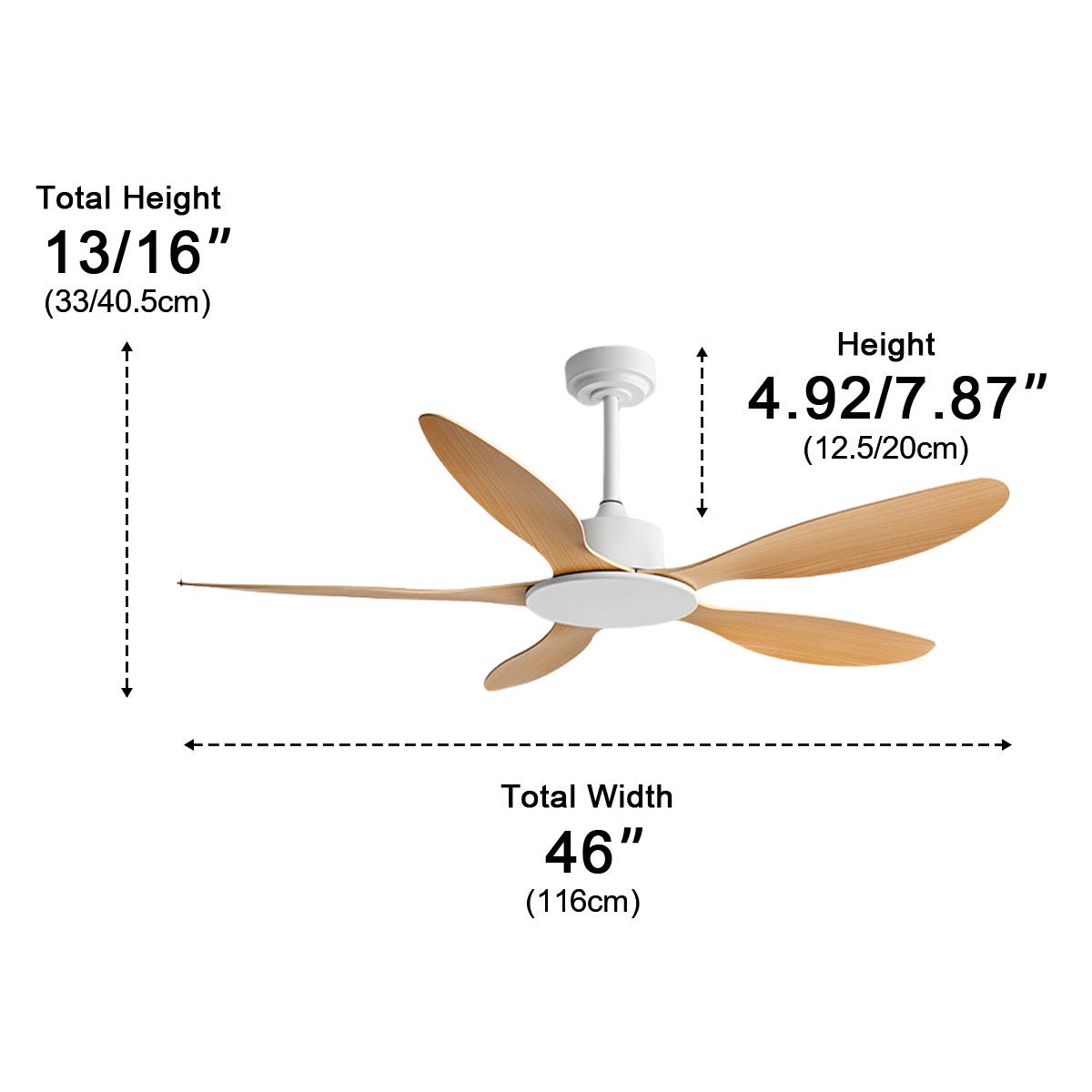 Modern Minimalist 5 - Blades DC Motor Reverse Ceiling Fan - Glimvale