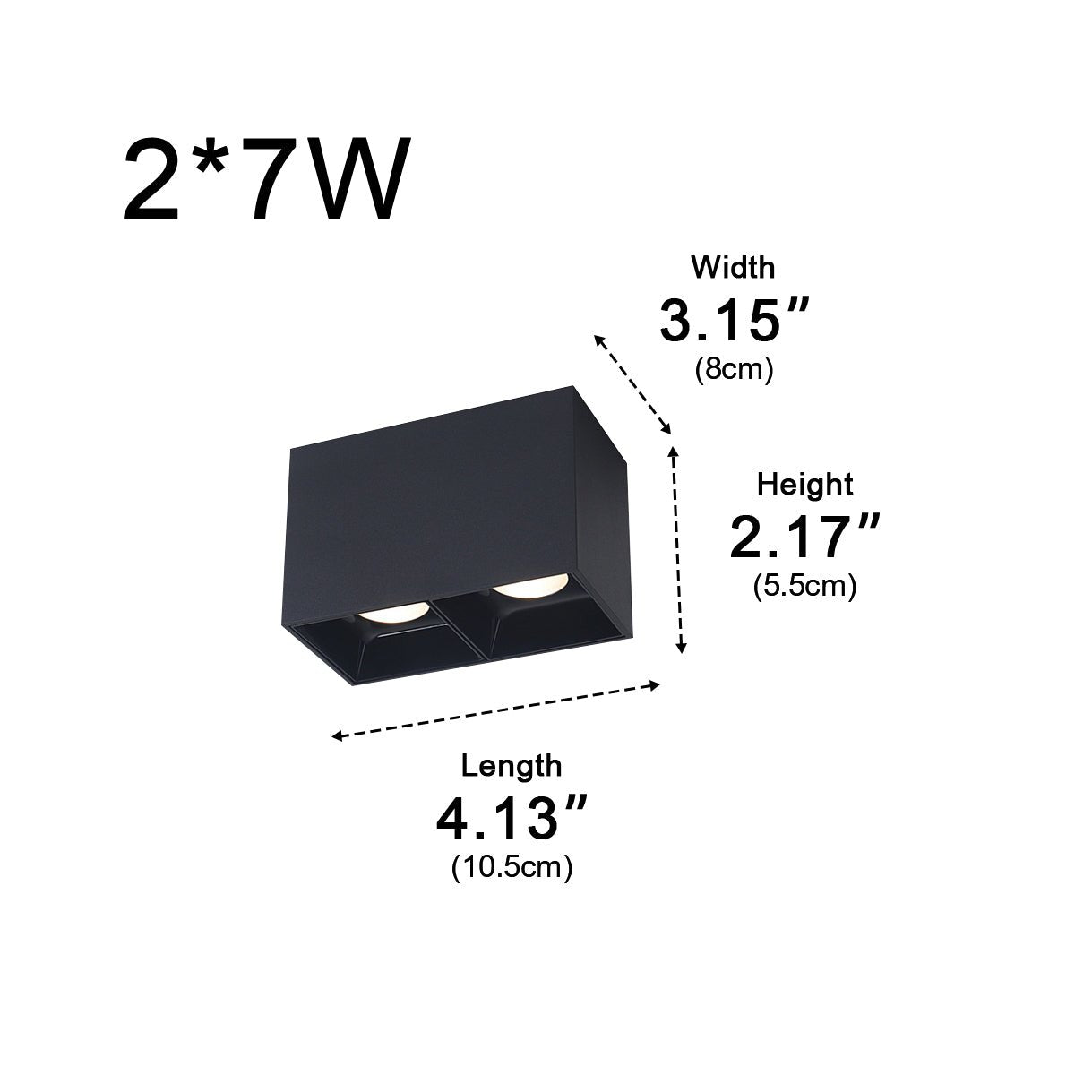Modern Minimalist Aluminum Square COB Ceiling Spot Light - Glimvale