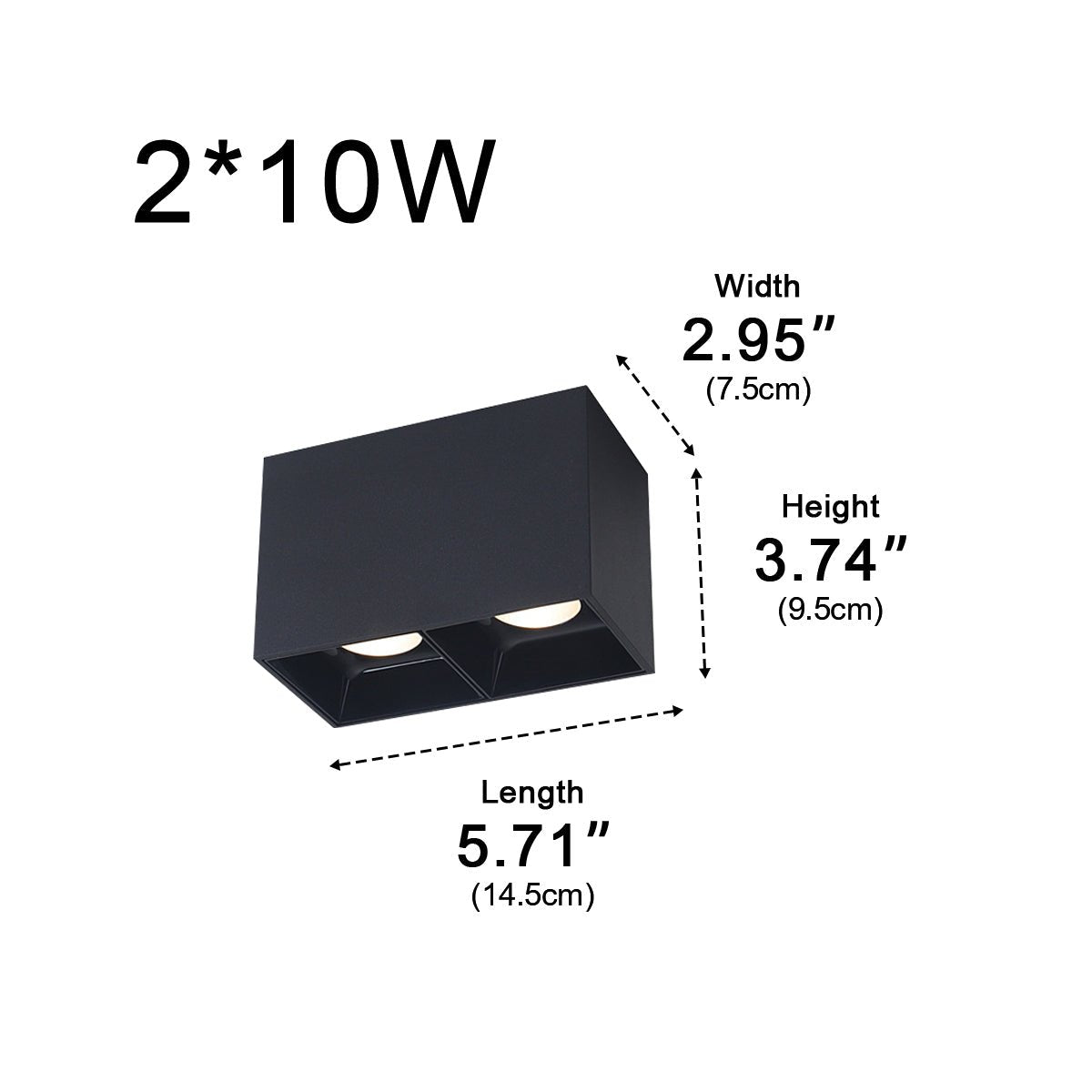 Modern Minimalist Aluminum Square COB Ceiling Spot Light - Glimvale
