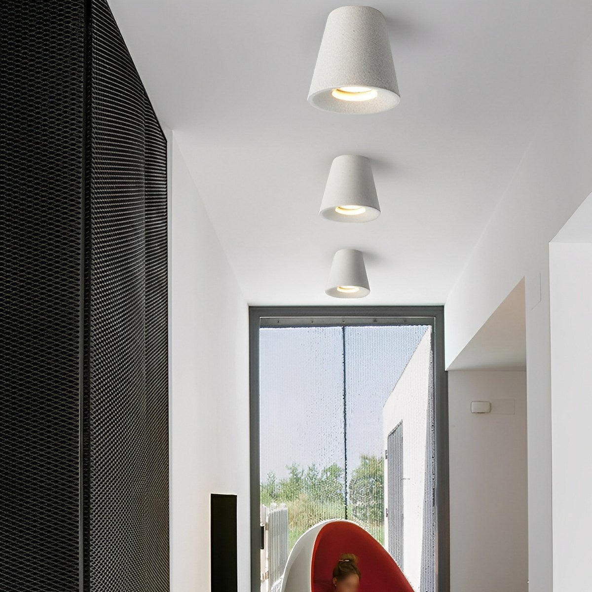 Modern Minimalist Cone - Shaped Cement LED Ceiling Lights - Glimvale