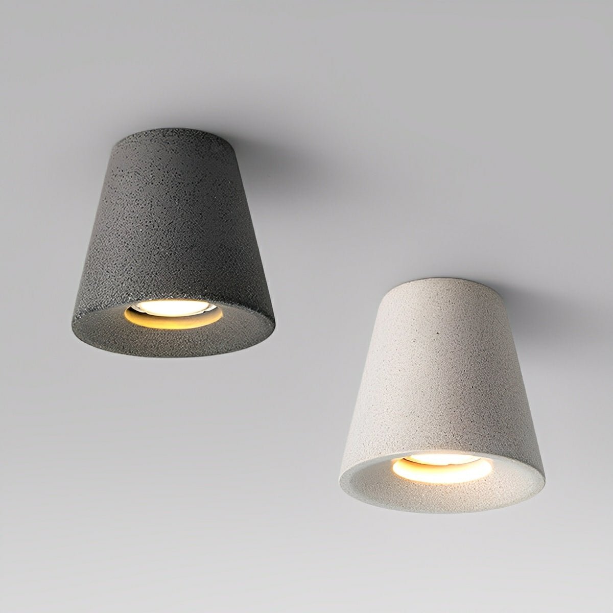 Modern Minimalist Cone - Shaped Cement LED Ceiling Lights - Glimvale