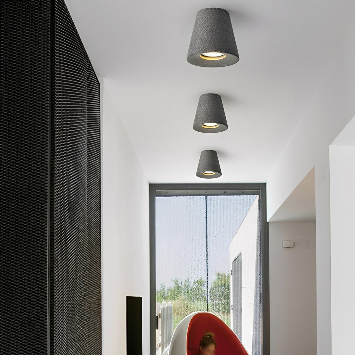 Modern Minimalist Cone - Shaped Cement LED Ceiling Lights - Glimvale