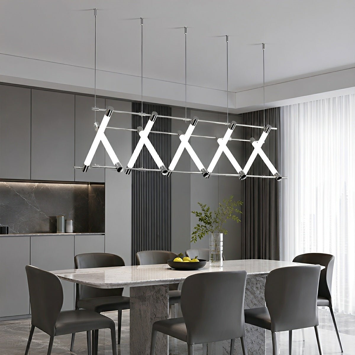 Modern Minimalist Fishbone Light Combination Bar Chandelier - Glimvale