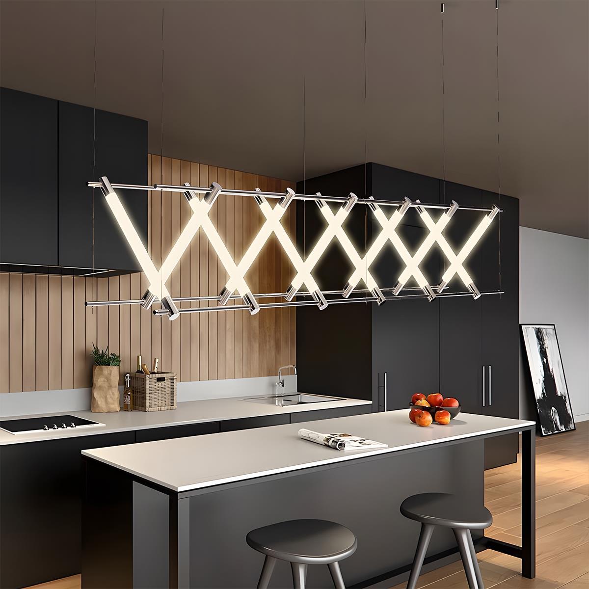Modern Minimalist Glass Fishbone Light Combination Bar Pendant Lights - Glimvale