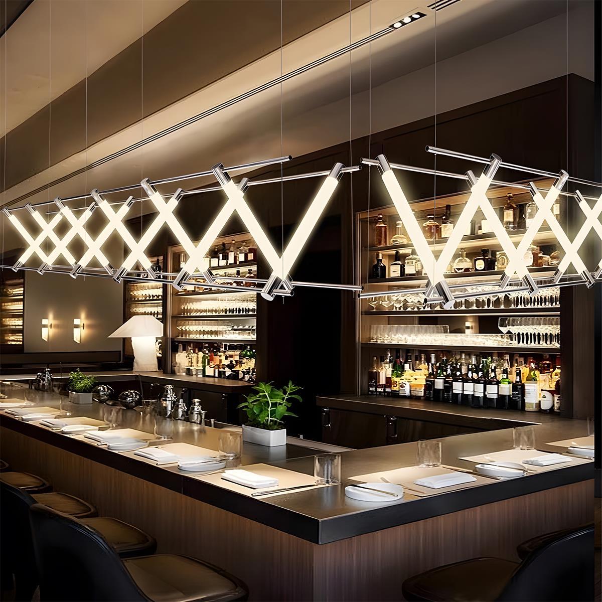 Modern Minimalist Glass Fishbone Light Combination Bar Pendant Lights - Glimvale