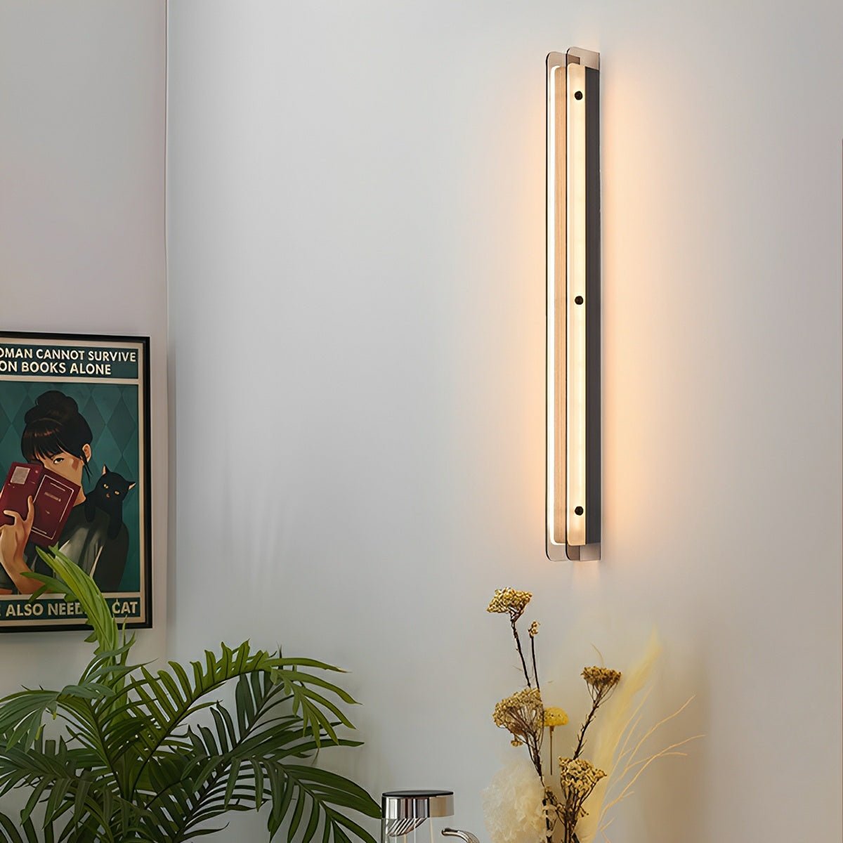 Modern Minimalist Slim Vertical LED Linear Wall Sconce - Glimvale