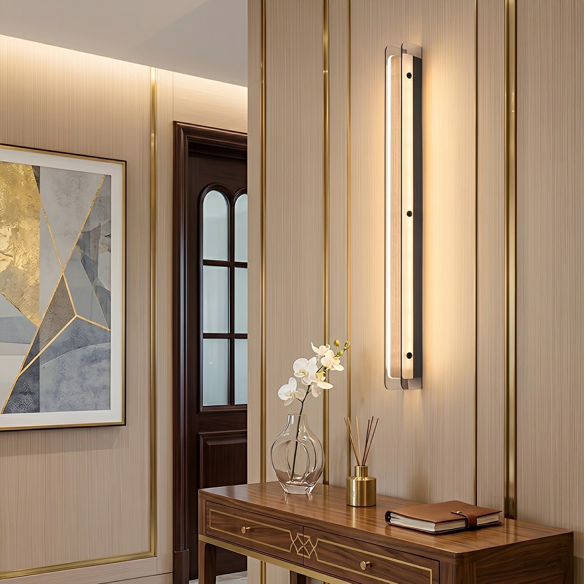 Modern Minimalist Slim Vertical LED Linear Wall Sconce - Glimvale