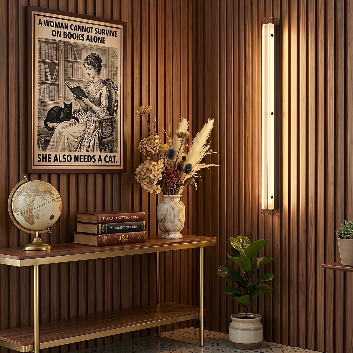 Modern Minimalist Slim Vertical LED Linear Wall Sconce - Glimvale
