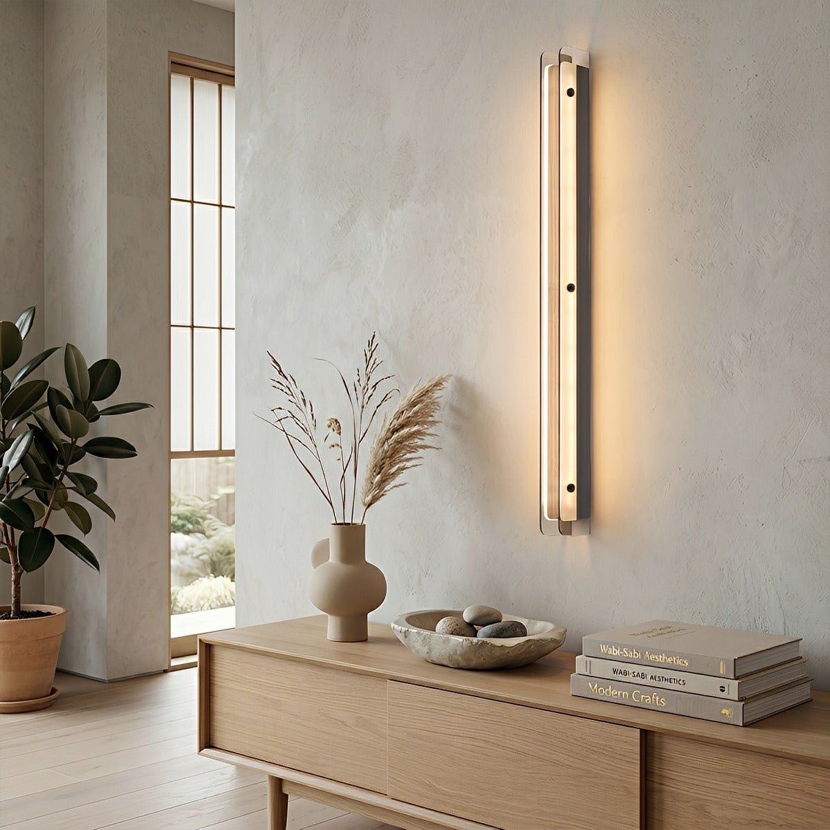 Modern Minimalist Slim Vertical LED Linear Wall Sconce - Glimvale