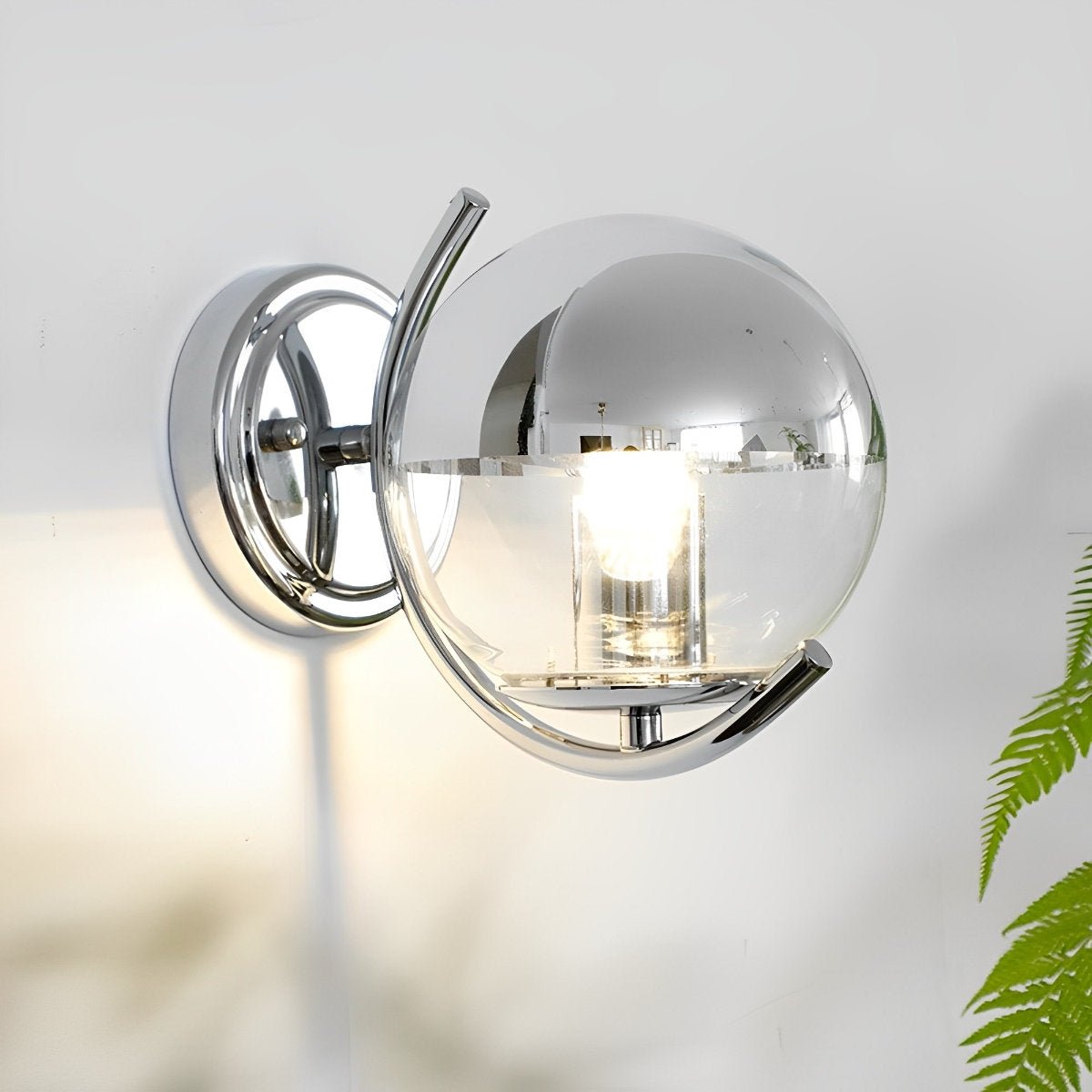 Modern Minimalist Space age Silver Wall Sconces Lights - Glimvale