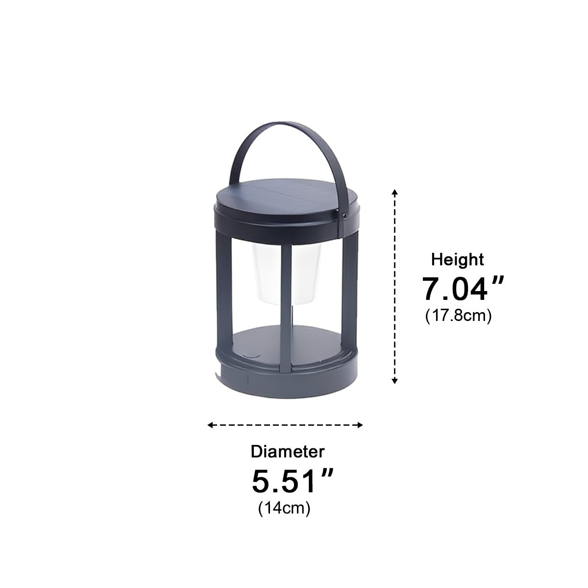 Modern Minimalist Waterproof Solar LED Outdoor Lantern Table Lamp - Glimvale