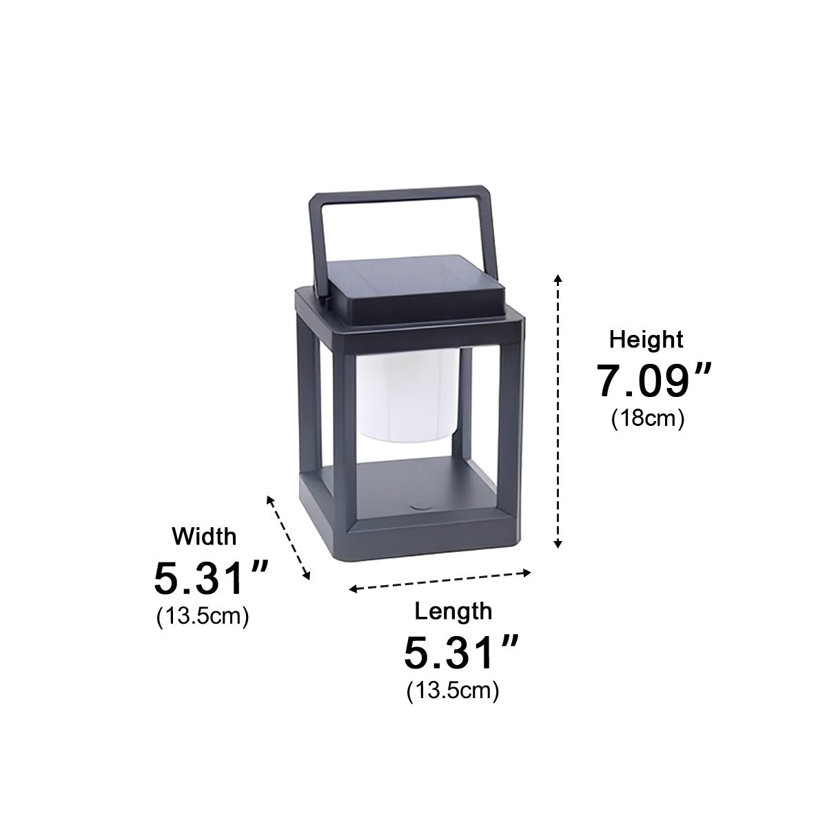 Modern Minimalist Waterproof Solar LED Outdoor Lantern Table Lamp - Glimvale