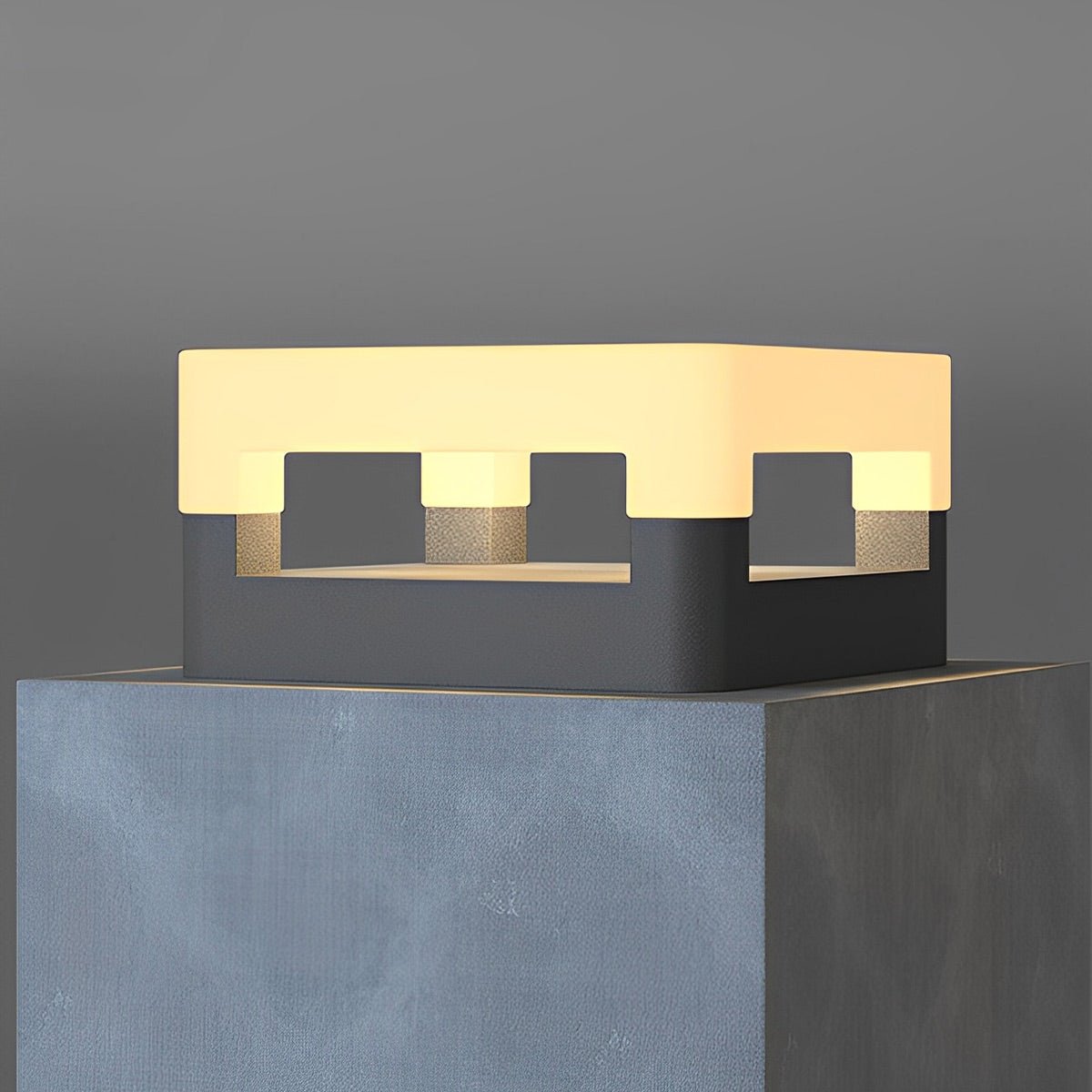 Modern Minimalist Waterproof Solar Square LED Outdoor Post Lights - Glimvale