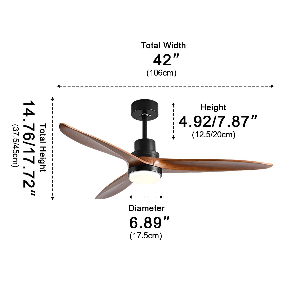 Modern Minimalist Wood DC Motor Reverse Ceiling Fan - Glimvale