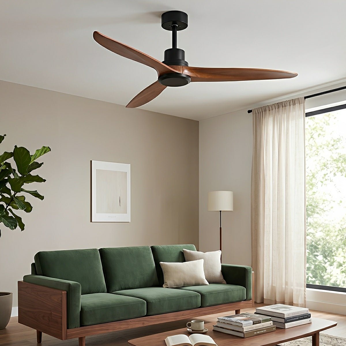 Modern Minimalist Wood DC Motor Reverse Ceiling Fan - Glimvale