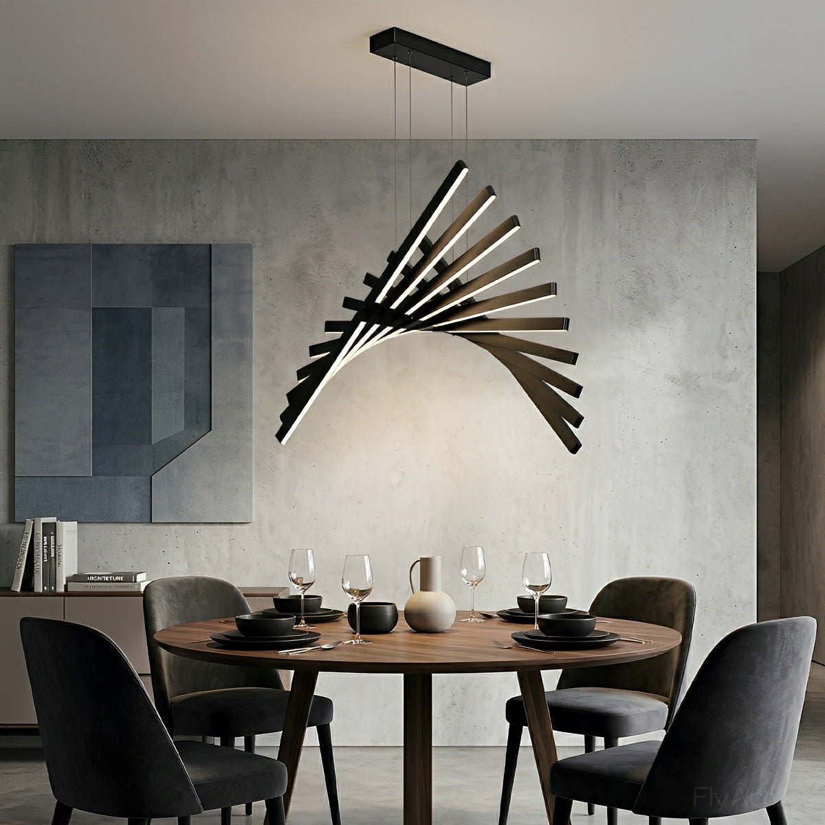 Modern Nordic Waves Fishbone Fish Skeleton Dimming LED Pendant Light - Glimvale