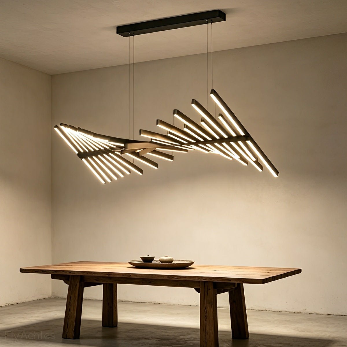 Modern Nordic Waves Fishbone Fish Skeleton Dimming LED Pendant Light - Glimvale