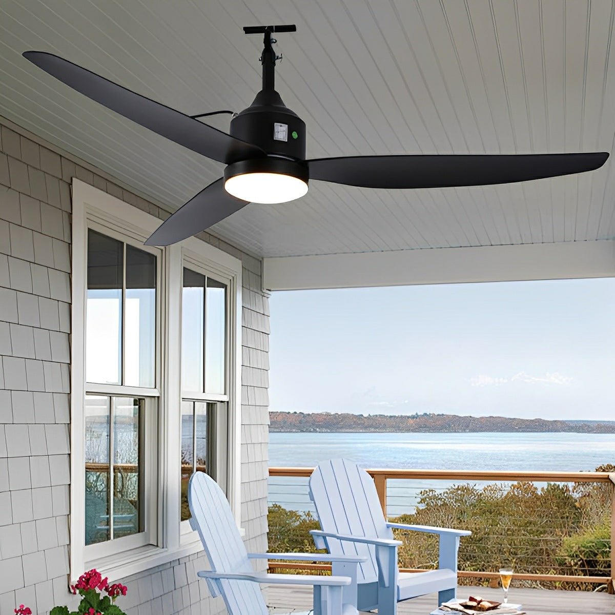 Modern Outdoor Dimmable DC Motor Reverse Frequency Ceiling Fan Light - Glimvale