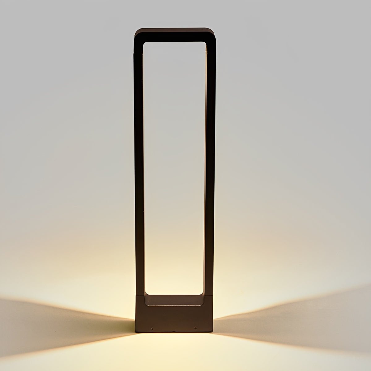 Modern Rectangular Frame Waterproof Outdoor Bollard Parth Light - Glimvale