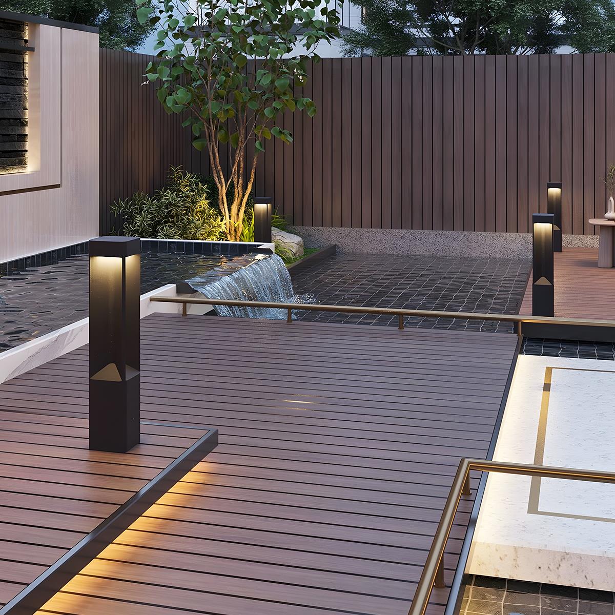 Modern Rectangular LED Outdoor Landscape Lighting - Glimvale