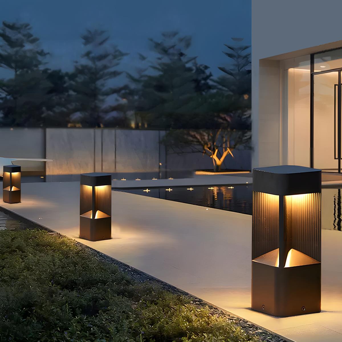 Modern Rectangular LED Outdoor Landscape Lighting - Glimvale