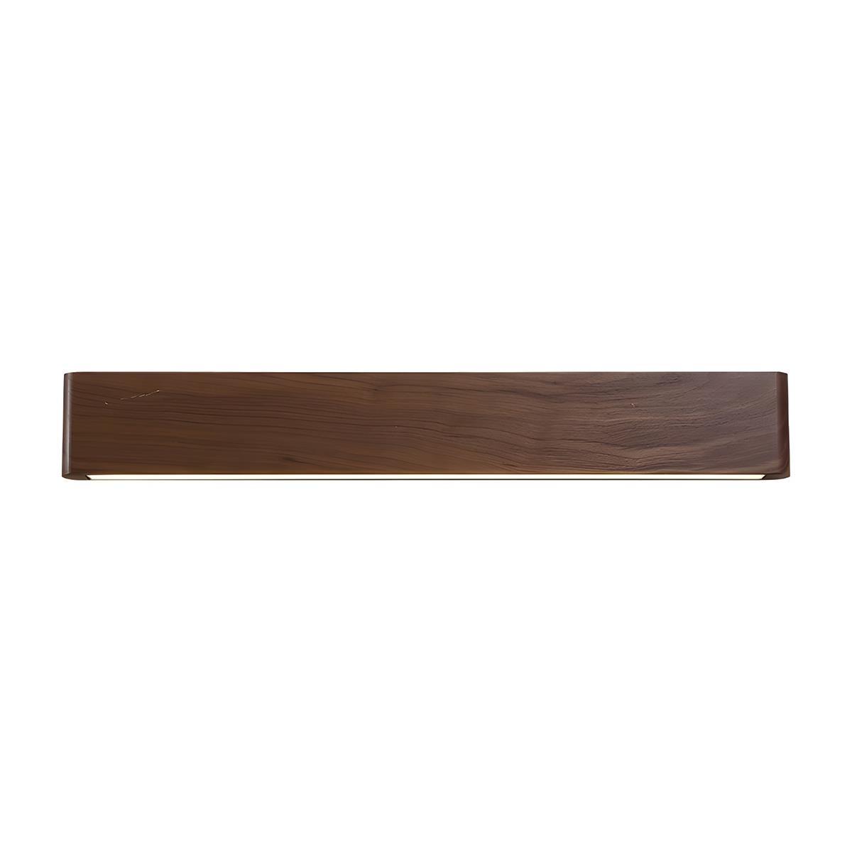 Modern Walnut Solid Wood Rectangular LED Indoor Wall Sconce - Glimvale