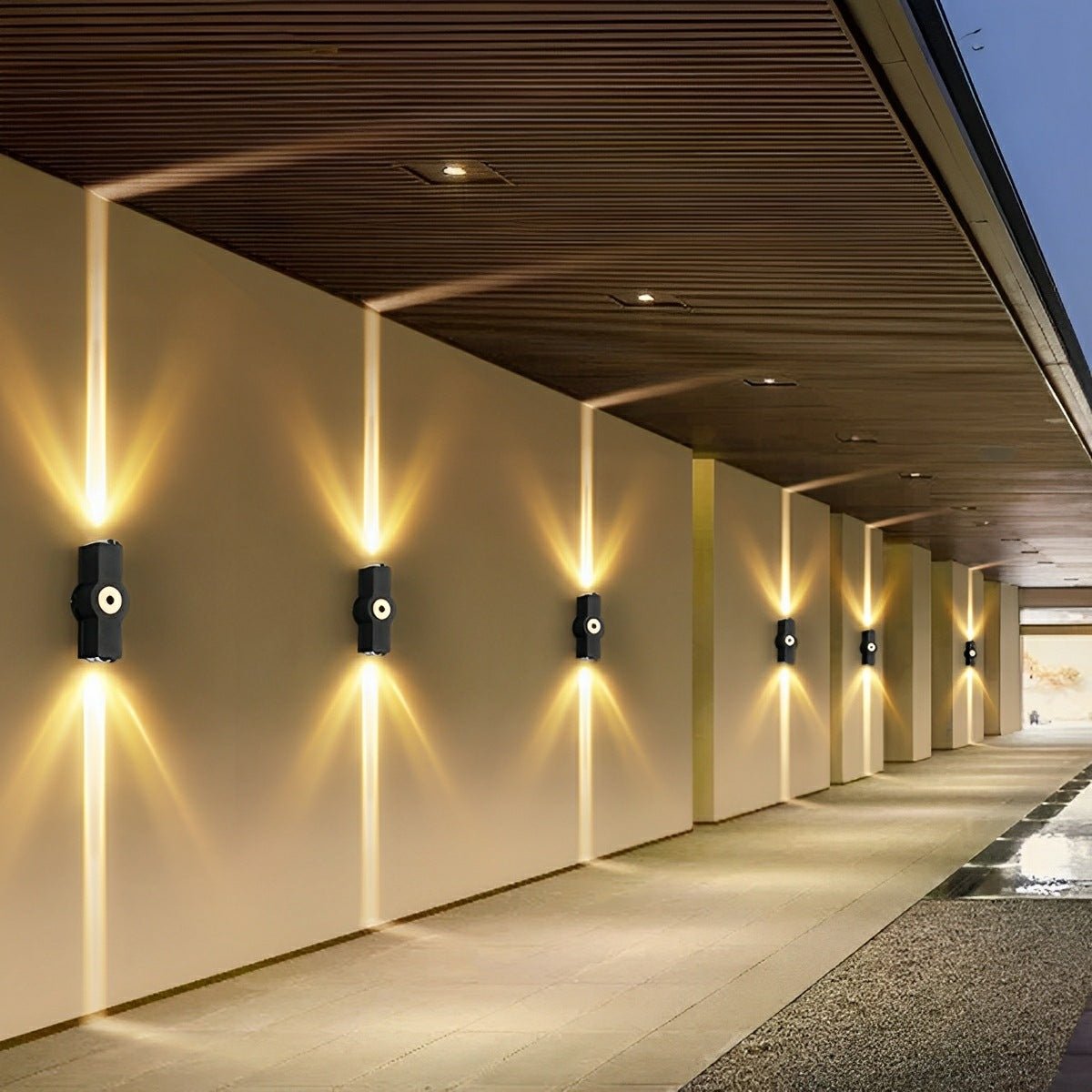 Modern Waterproof Black Outdoor LED Wall Lights Spotlights - Glimvale