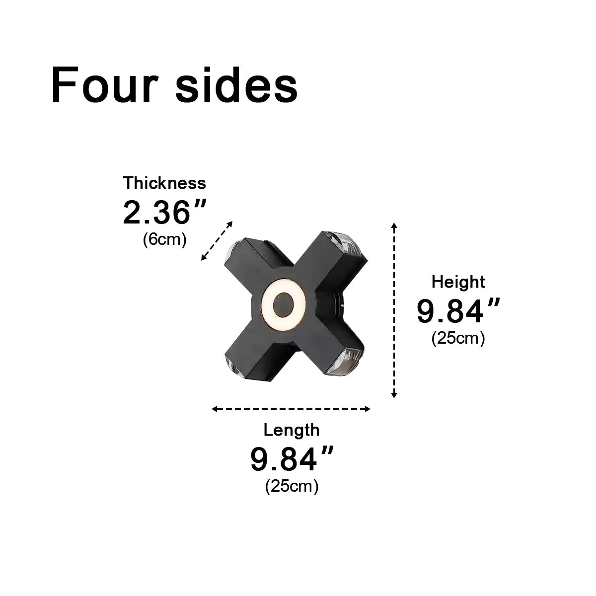 Modern Waterproof Black Outdoor LED Wall Lights Spotlights - Glimvale