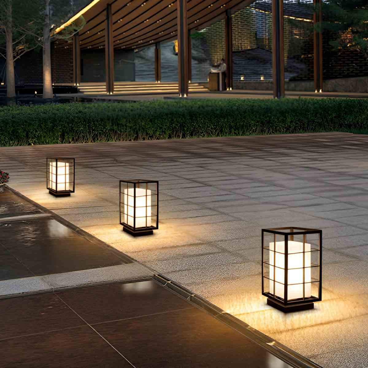 Modern Waterproof Square Lantern LED Outdoor Landscape Lawn Lighting - Glimvale