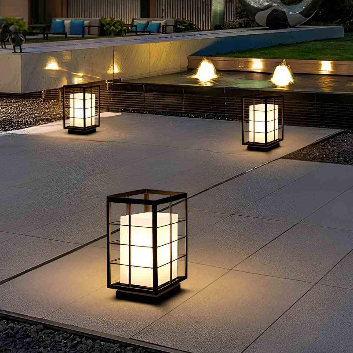 Modern Waterproof Square Lantern LED Outdoor Landscape Lawn Lighting - Glimvale